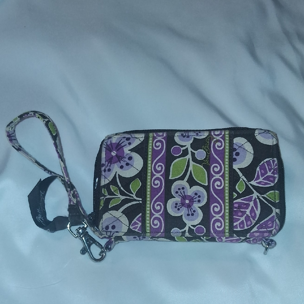 Vera Bradley Purple and Green Floral Wristlet